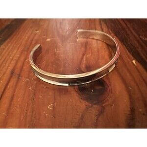 Ashley Bridget Silver Tone Bangle Bracelet Adjustable Utilitarian 7 1/4”